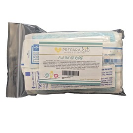 First Aid Kit Refill Bag - Extra Replacement First Aid Supplies, Fabric Latex Free Bandages, Ointments, Gauze, Wipes, Stickers.