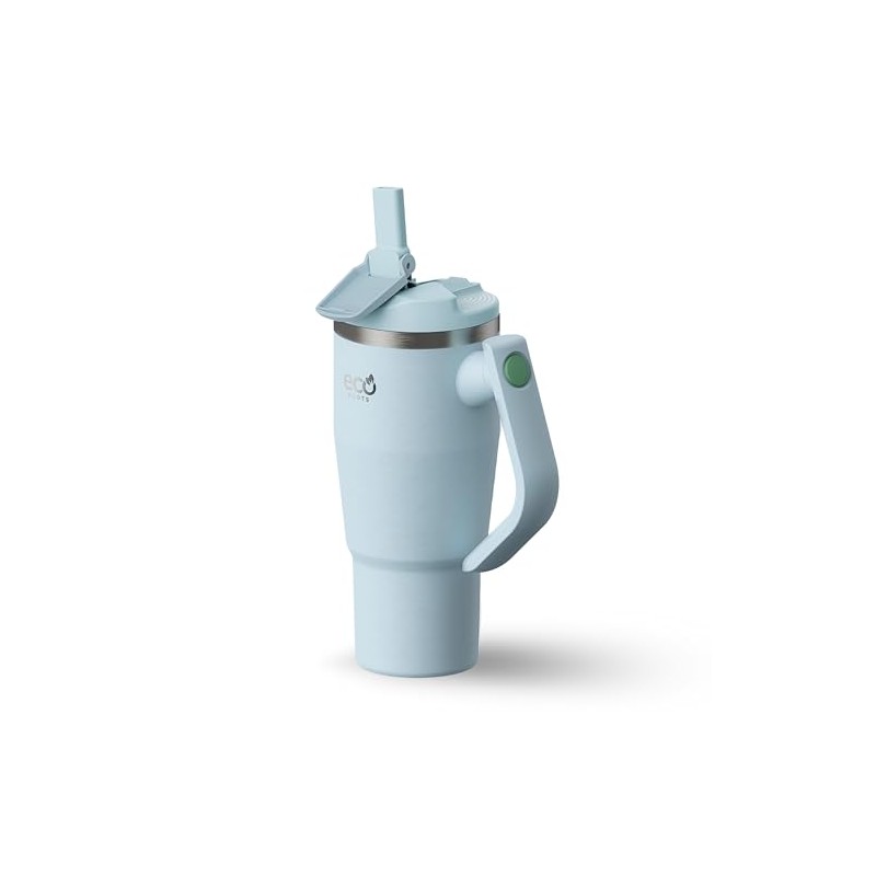 ECOROOTS - Thermos Flask with Straw and Rotating Handle, BPA