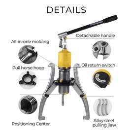 LCyindu 12" JAW Hydraulic Gear Puller,15 Ton Max. Capacity,Adjustable 2 or 3 Jaws Bearing Hub Separator,Vertically and Horizontally,Hydraulic Puller Separator Tool with Case for Pulling Hubs