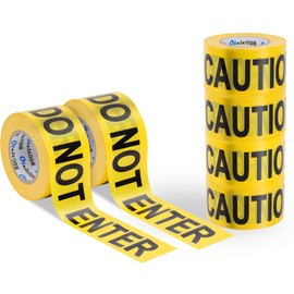 Oleitodh Yellow Caution Do Not Enter Tape 6 Pack 3 inch X 1000 feet, Barricade Tape Bulk Bright Yellow with a Bold Black Print for High Visibility, Tear Resistant Design
