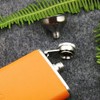 iSavage 3oz Orange Leather Wrapped Hip Flask with a Funnel