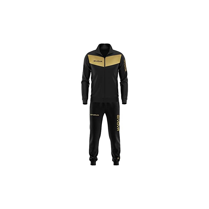 Givova Unisex Visa Luxury Pass, Black/Gold, L