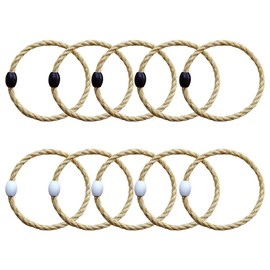 Toss Rings Set, 10 Pieces Throw Rings for Outdoor Use, Sisal Rings for Party Favour Games, Carnival, Garden