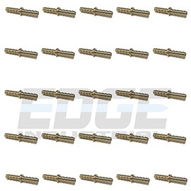 EDGE INDUSTRIAL 3/16" Hose ID Brass Hose Barb SPLICER Union Fitting Fuel/AIR/Water/Oil/Gas/WOG (Qty 25)
