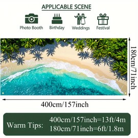 HOMETITUTE Summer Beach Garage Door Banner 13x6ft Beach Theme Backdrop Summer Party Decoration Banners for Outdoor Wall Decor Pool Luau Party Photo Prop Background
