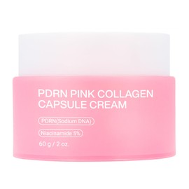 Jorceray PDRN Pink Collagen Capsule Cream – Dual Texture Moisturizer for Sensitive Skin | Salmon DNA + Triple Collagen + 5% Niacinamide 2OZ