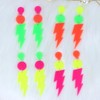 Multicolor Retro 80's 90's Neon Earrings, Exaggerated Lightning Bolt Dangle