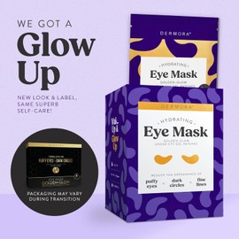 DERMORA DERMORA Golden Glow Under Eye Patches (15 Pairs Eye Gels) - Rejuvenating Treatment for Dark Circles, Puffy Eyes, Refreshing, Revitalizing, Travel, Wrinkles