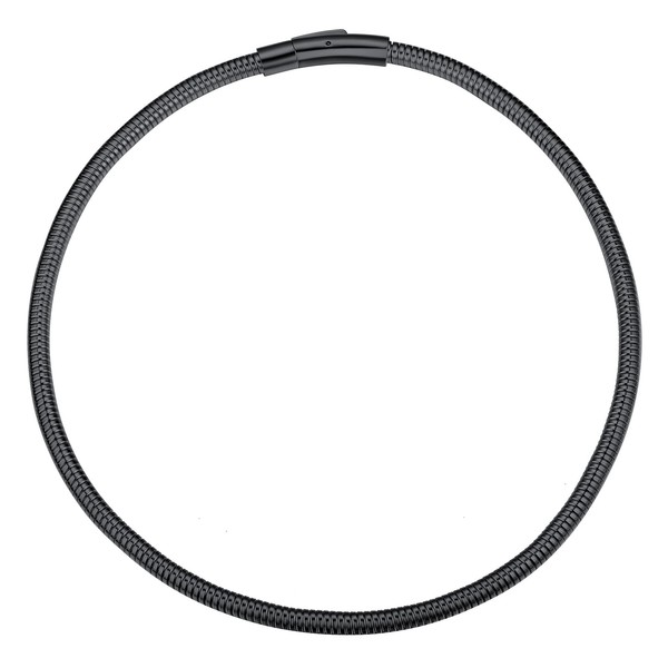 FindChic Womens Black Chain Choker Necklaces 16inch Snake Link Short