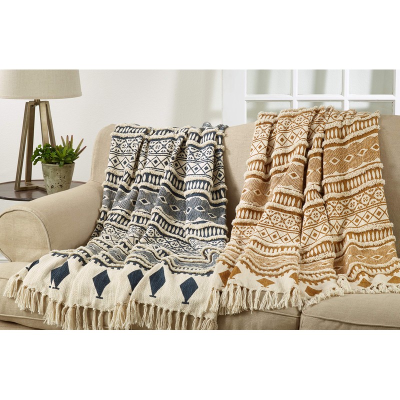 SARO LIFESTYLE Printed Throw with Embellished Design