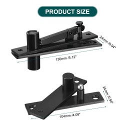 sourcing map Door Pivot Hinges Hidden Door Hinges for Wood Doors 360 Degree Stainless Steel Black 1 Set