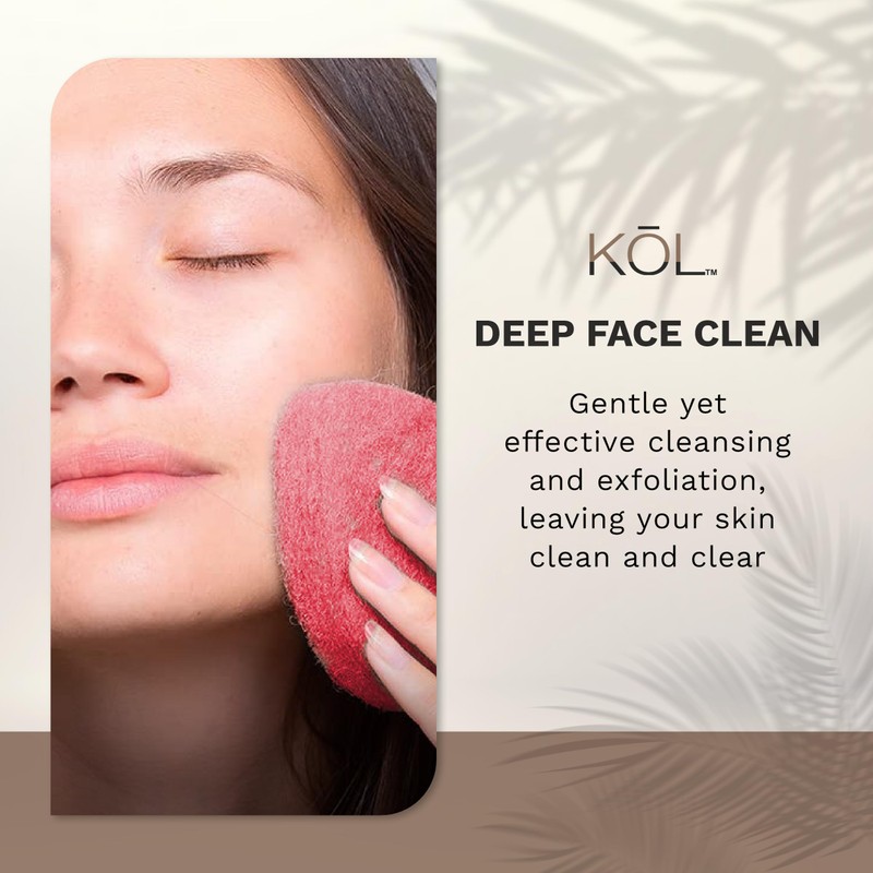 KOL Face Scrubber, Rose Infused Exfoliating Facial Cleansing Pads, Disposable