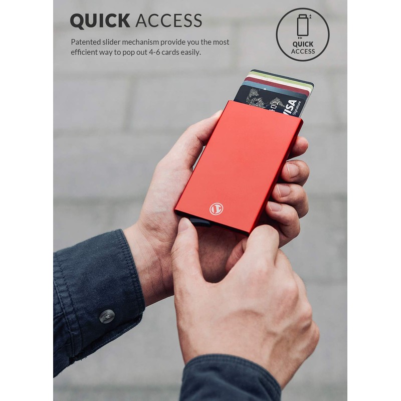 Vulkit Card Holder, Metal Wallet with RFID Protection, Mini Men's