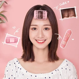 Roll-Type Hair Rollers for Bangs and Root Volume (Self-Perm) Pink/One Size 4ea