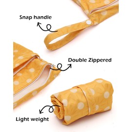 ALVABABY Wet Dry Bags Waterproof Reusable Two Pockets Travel Storage Bag Cosmetic Bag Handbags Wash Bag Beach Pool Daycare Soiled Swimsuits or Wet Clothes SML L-SML06-CA