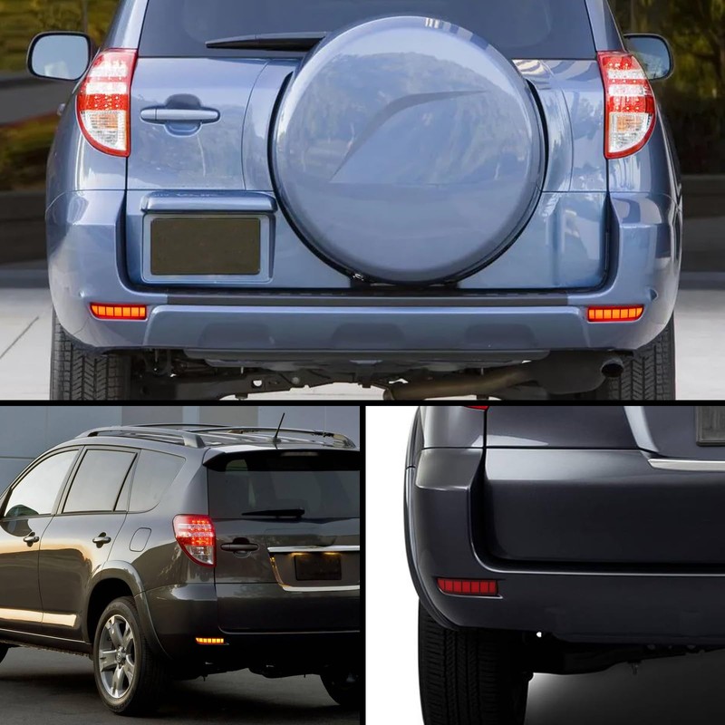 PGTOPONE Full LED Rear Bumper Reflectors Fog Brake Tail Light
