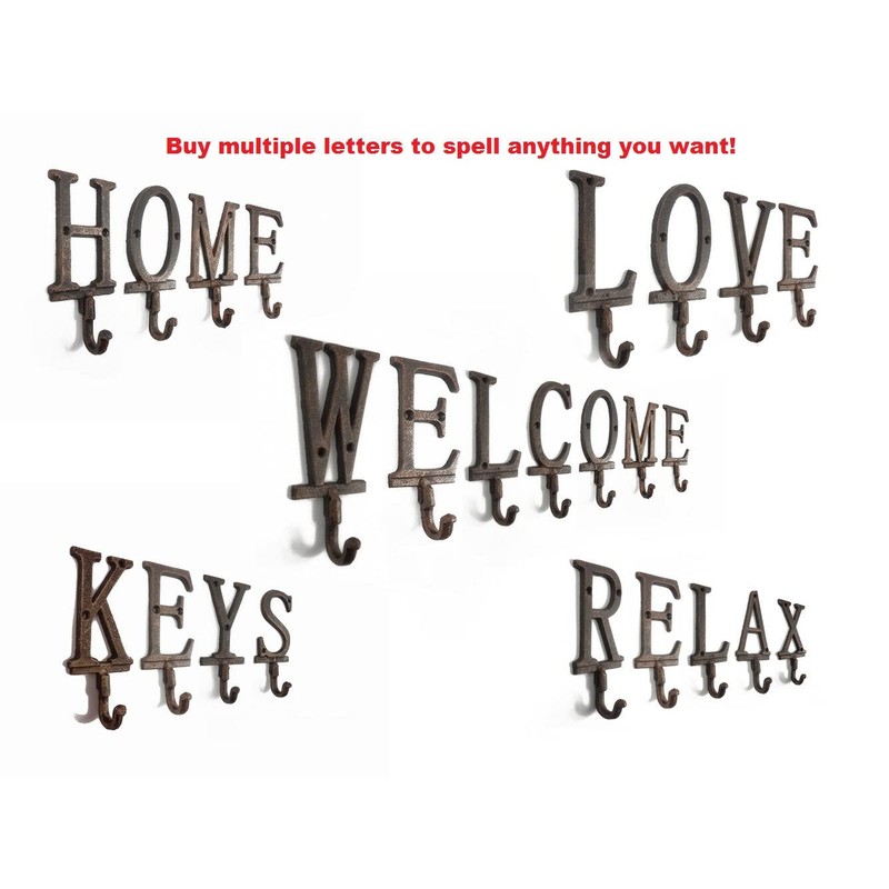 HANDCRAFTED NAUTICAL DÉCOR Rustic Copper Cast Iron Letter K Alphabet