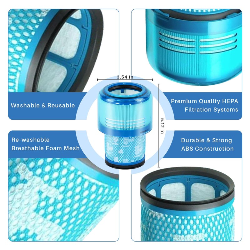 Fanulter 3 Pack V15 Vacuum Filters Replacement for Dyson-V15 Detect,