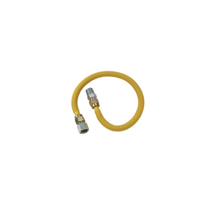 BrassCraft CSSB21-24 ProCoated Stainless Steel Gas Connector, Yellow