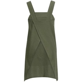 Cotton Linen Apron Cross Back Apron for Women with Pockets Pinafore Dress for Baking Cooking