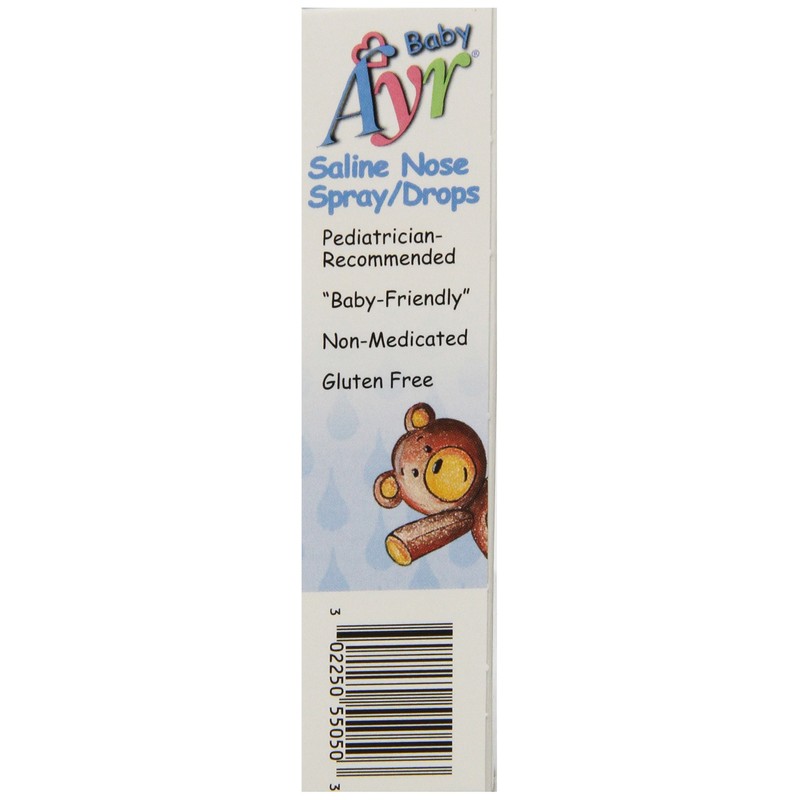 Baby Ayr Saline Nose Spray/Drops, Spray Bottles 1 Fl Oz