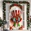 BlissYard Christmas Door Cover Christmas Candy Cane Hanging Banner Whimsical