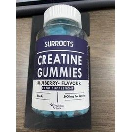 Surroots Creatine Gummies, Blueberry Flavour, 5000mg Per Serving, 90 Count