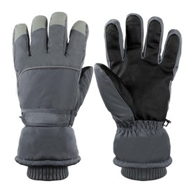 Feelorna Men Ski Gloves, Winter Waterproof Thermal Gloves Plush Lining Warm Gloves Touchscreen Anti-Slip Snow Gloves for Cold Weather Outdoor Sports