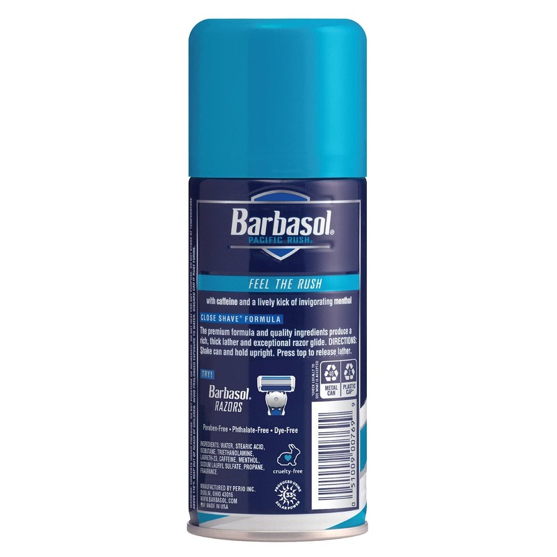 Barbasol Pacific Rush with Caffeine and Menthol Thick & Rich
