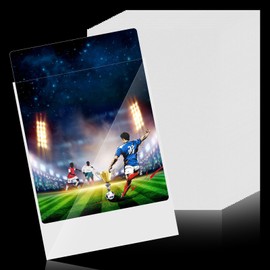 Sinmaklin 100 PCS Color Card Sleeves, Trading Card Sleeves Clear, Waterproof Penny Sleeves, Transparent Card Sleeves, Standard Size 66 x 91 mm Fits for Sports Cards, Football Cards, Game Cards (White)