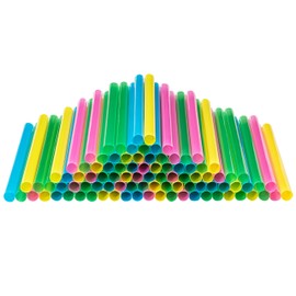 Jumbo Milkshake Straws Individually Wrapped, 300 Pack, Extra Wide Smoothie 0.47" Multi Colored Disposable Fat Boba Tea Straw, BPA Free - by DuraHome (300 Pack Jumbo (Individually Wrapped))