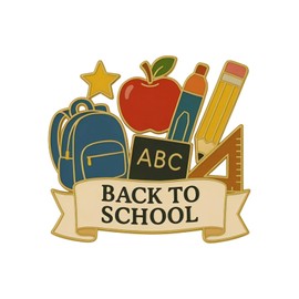 Back to School Brooch Pin, Letter Enamel Lapel Pins, Schoolbag Pencil Book Alloy Brooch, Back to School Brooch Pin for Decorations Gifts Memorabilia