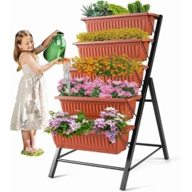 SEJOV Vertical Raised Garden Bed Stand Elevated Vegetables w/5 Container Planter Boxes