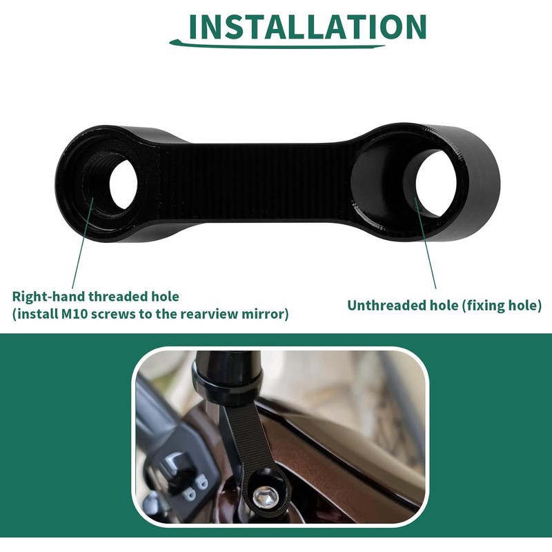 Moncer Motorcycle Rearview Mirror Adapter Kit, Aluminum Alloy 10mm 8mm