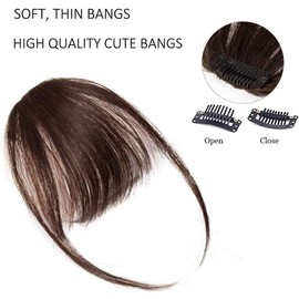 Hair Clip in Bangs Wispy Temples Hairpieces for Women Clip on Air Flat Neat Hair Extension for Daily Wear