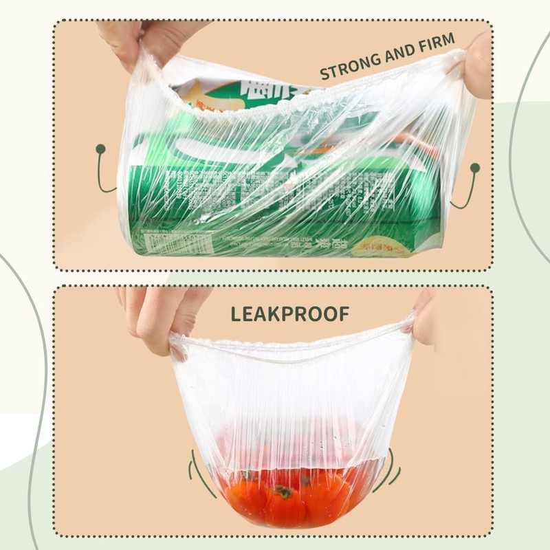 200PCS Shrinkable Food Covers Fresh Keeping Bags Food Covers Elasticated