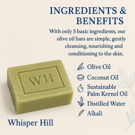 WHISPER HILL Pure Olive Oil Soap – Handcrafted Natural Bar (Bergamot)