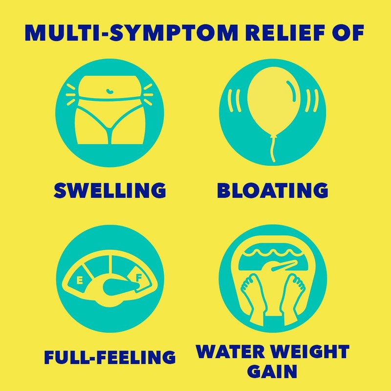 Midol Bloat Relief Caplets with Pamabrom, Relieve Bloating Symptoms Before