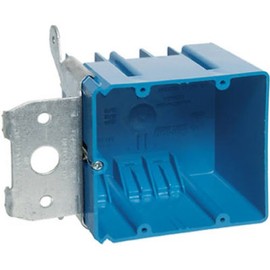 Carlon B234ADJ Outlet Box, New Work, 2 Gang, 3-5/8-Inch Length by 5-5/8-Inch Width by 3-Inch Depth, Blue
