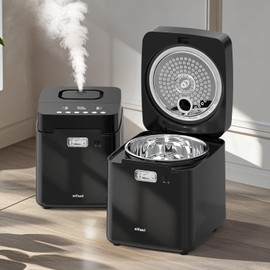 Mifasol Stainless Steel Humidifier, 3.3L/0.87Gal Steam Warm Mist Humidifiers for Bedroom 800 sq ft, Easy to Clean Humidifiers for Home, Dishwasher Safe Humidifier Large Room Baby Nursery Office, Black