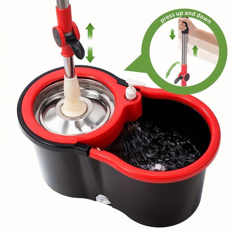 360¬∞ Spin Mop System with 3 Microfiber Replacement Heads &