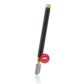 TOYO TC17BV Glass Cutter | Brass Handled TAP Wheel Technology Supercutter | Straight Blade | Original Self Oiling Glasscutter | Made in Japan