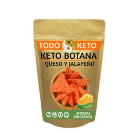 Totopos Keto Botana de Almendra 40 Piezas Horneados (Queso Jalapeño)