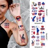 60PCS Silver 4th of July Temporary Tattoo, Large US Patriotic
