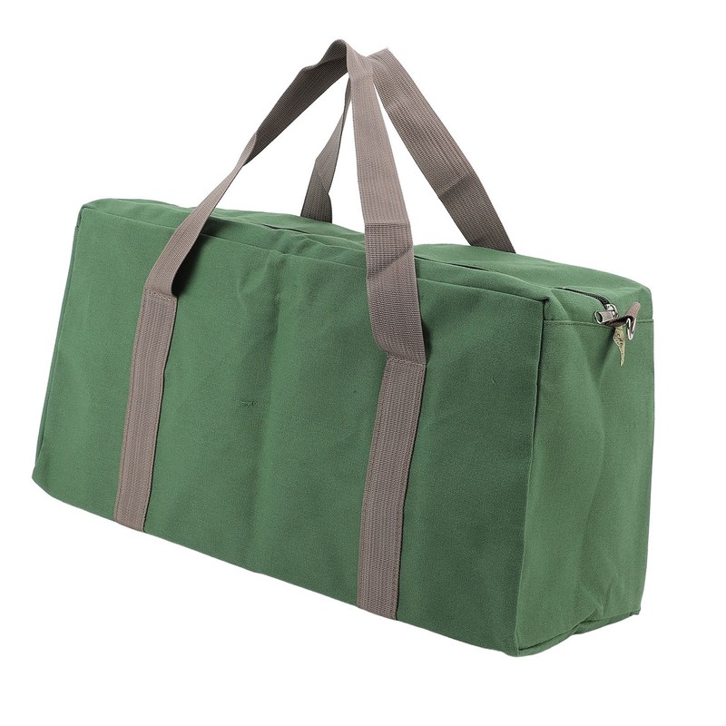 Canvas Wide Mouth Tool Storage Bag with Adjustable Shoulder Strap