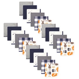 Hudson Baby Unisex Baby 24Pc Quilted Cotton Washcloths, Boy Forest, One Size