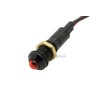 Alpinetech Black PLB8B 8mm 5/16" 12V LED Metal Signal Indicator Pilot Dash Light (Red)