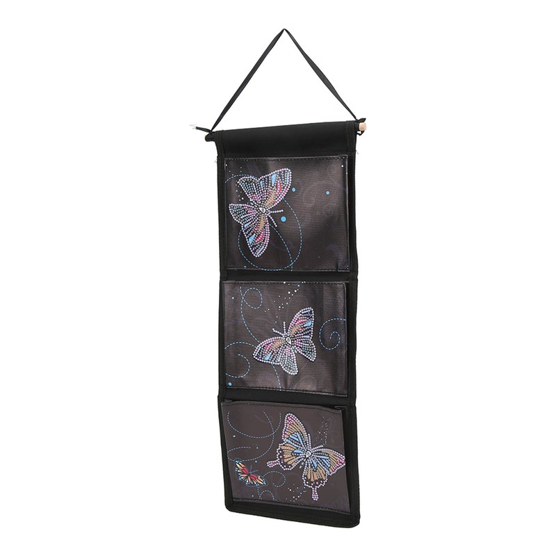 Wall Hanging Storage Bag DIY Diamond Printed Butterflies Storage Bag