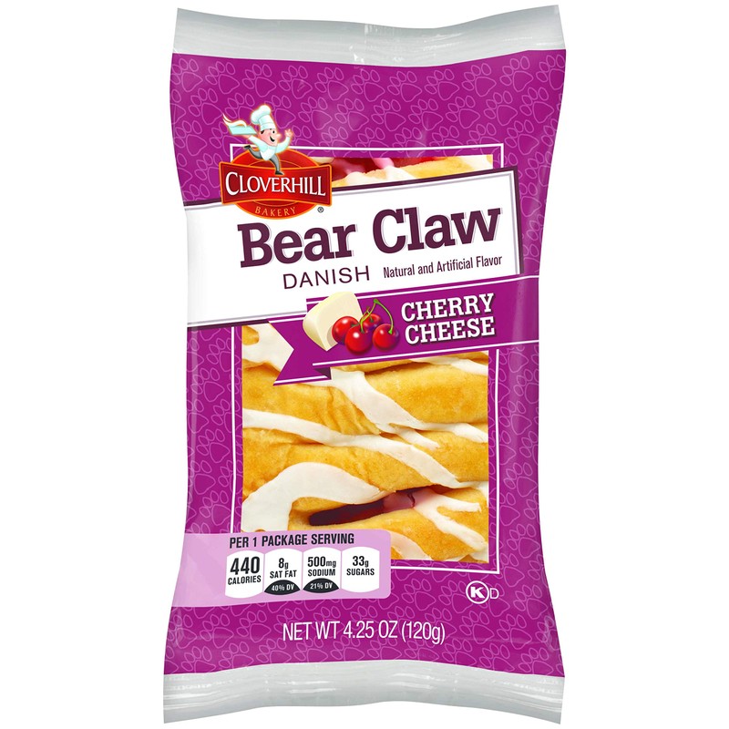 Cloverhill Cherry Cheese Bear Claws | Individually Packaged | 12