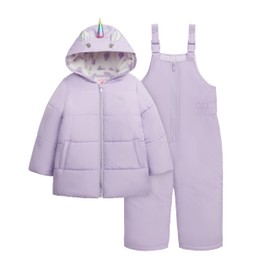 Carter's Girls' Heavyweight 2-Piece Skisuit Snowsuit, Purple Unicorn, 4T